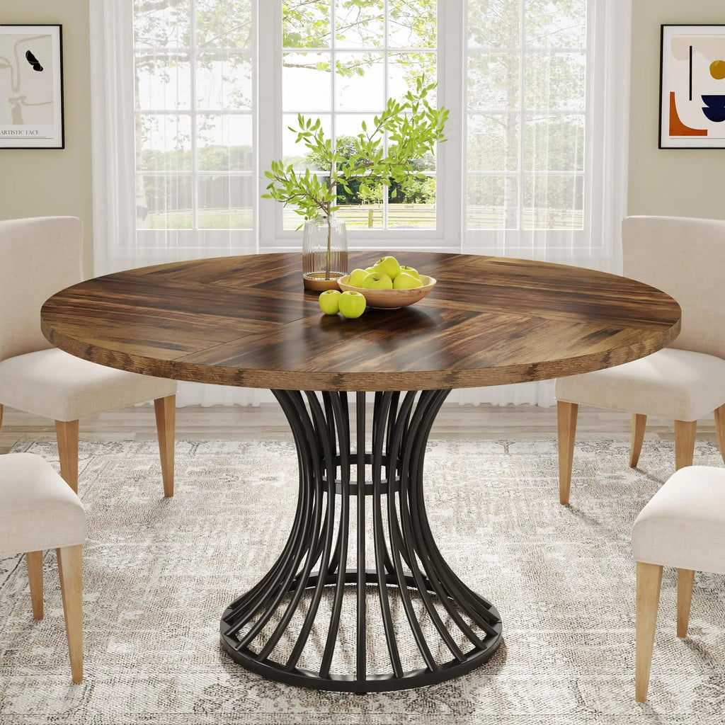 Tribesigns Round Dining Table for 4-6 People