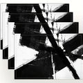 Black and White Brush Stroke Placemats Set