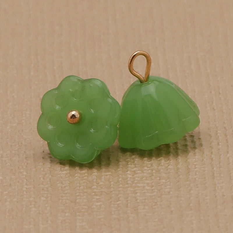 Glass Imitation Jade Mushroom Buttons Exquisite Retro Shirt Button Buckles for Cheongsam Cardigan Decor Sewing Scrapbooking