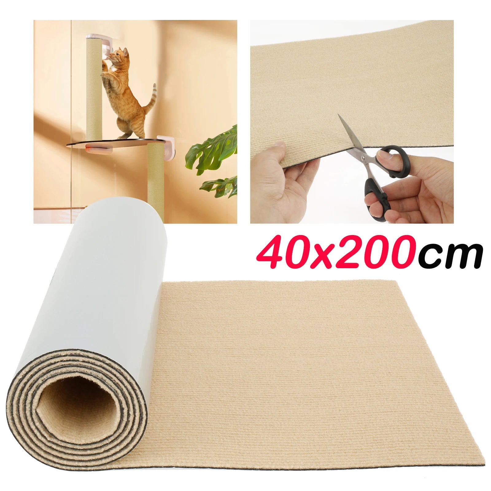 2M Cat Scratch Protector Self-adhesive Trimmable Sofa Protection Artifact Durable Anti-cat Scratch Furniture Pads Cat Supplies