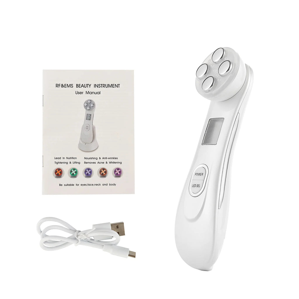 5-IN-1 RF EMS Electroporation Radio Frequency LED Photon Beauty Device Skin Lifting Tighten Anti-Wrinkle Skin Care Face Massager