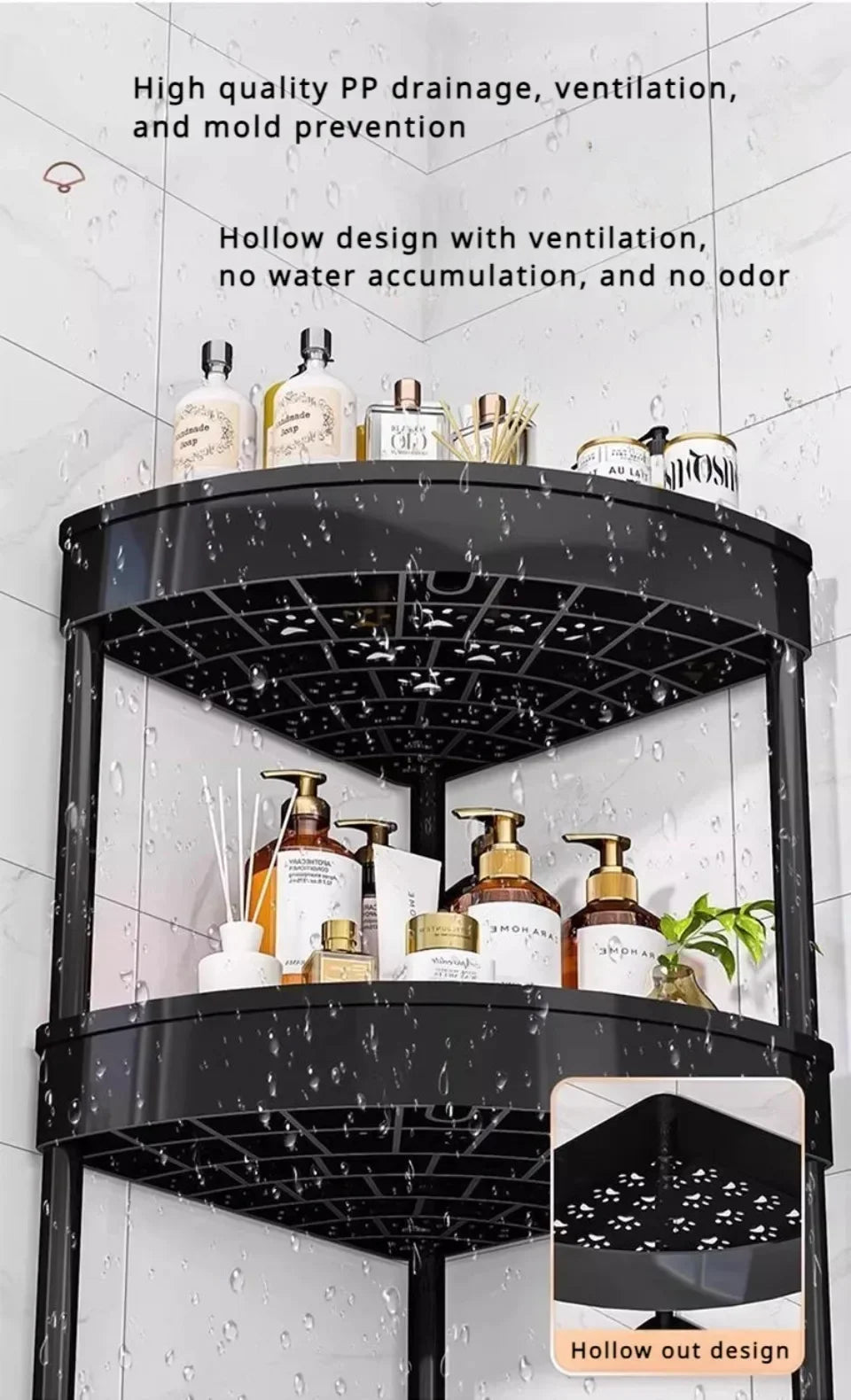 Rolling Cart Storage Rack 2/3/4 Tier Gap Storage Shelf Movable Bathroom Triangle Storage Rack Floor-standing Corner Shelf