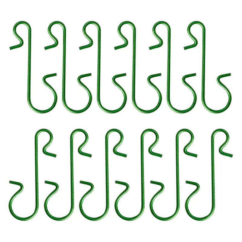 100Pcs Christmas Ornament Metal S-Shaped Hooks Holders Tree Ball Pendant Hanging Decoration for Home Navidad New Year