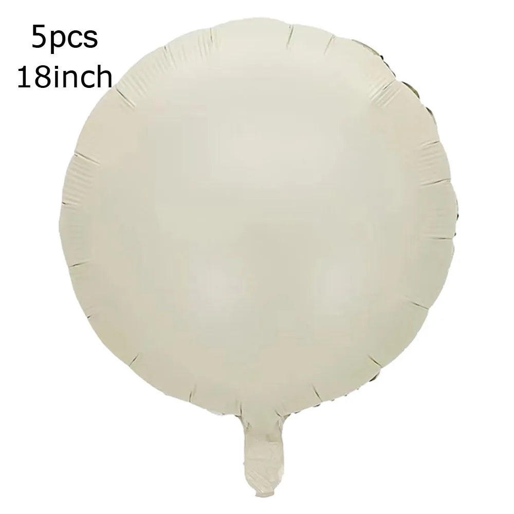 10/5/1Pc Brown Beige Cream 18inch Heart Balloons Cream Number Balloons 1 2 3 4 5 6 Birthday Number Foil Balloon Helium Air Globo