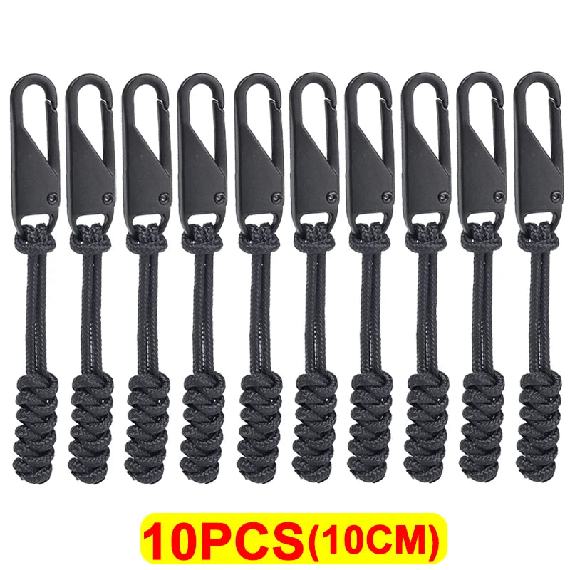 Universal Metal Zipper Pull Outdoor Bag Zipper Pull Head Umbrella Rope Woven Zipper Replaceable DIY Craft Sewing Tool Repair Kit