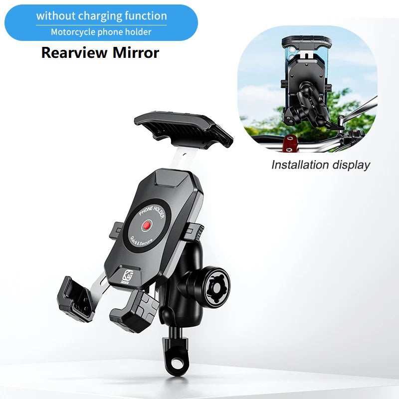 2022 Upgraded 12V Motorcycle Phone Holder 20W Type C PD Quick Charger 15W Wireless Charger Cradle Holder for 4.0-7.0" Cellphone