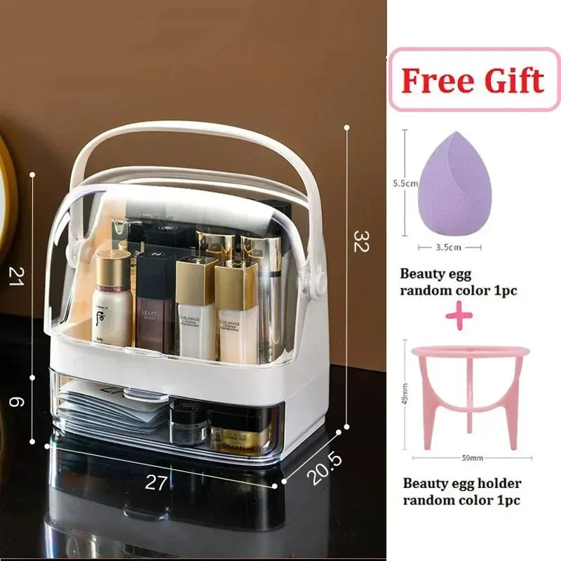 Cosmetic Storage Box Home Large Capacity Desktop Dustproof Dressing Table Lipstick Skin Care Luxury Storage Box Makeup Organizer