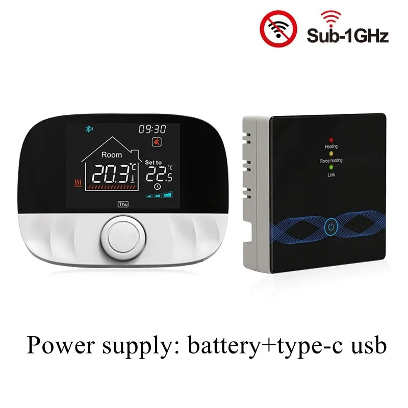 RF Wireless Thermostat Smart WiFi Floor Heating For Gas Boiler Battery Powered Tuya Temperature Controller Receiver Alice Google