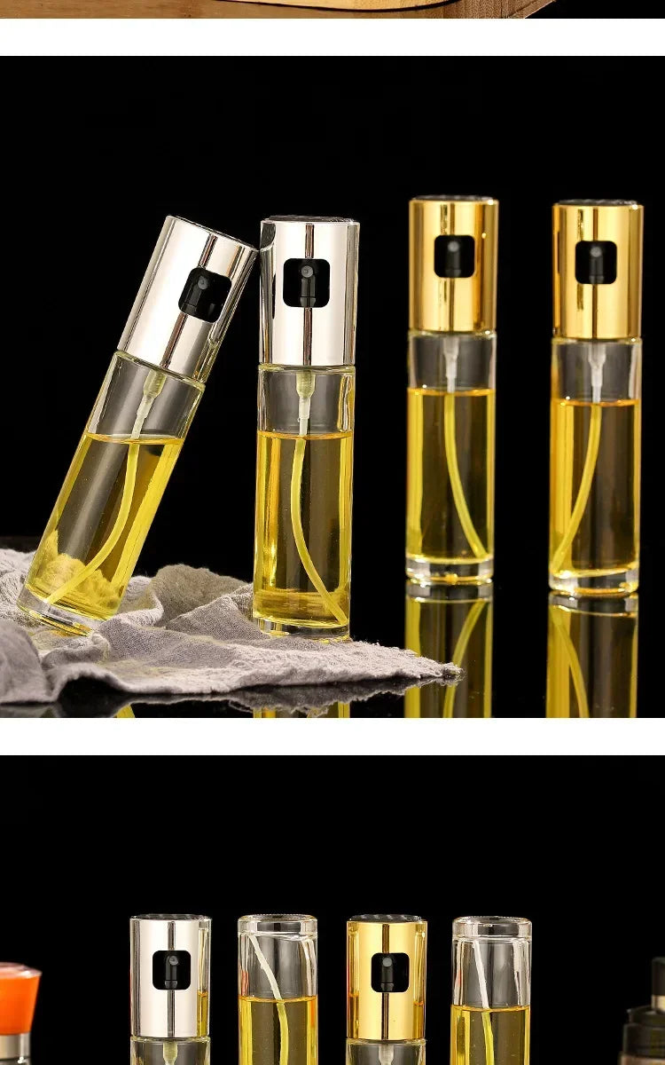 New Stainless Steel Oil Dispenser Glass Silicone Wrap Grill BBQ Sprayer Pot Gravy Boats Tools for Cooking Olive Oil Spray Bottle