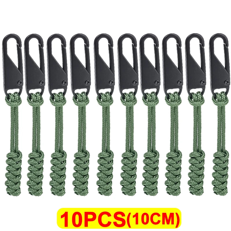 Universal Metal Zipper Pull Outdoor Bag Zipper Pull Head Umbrella Rope Woven Zipper Replaceable DIY Craft Sewing Tool Repair Kit