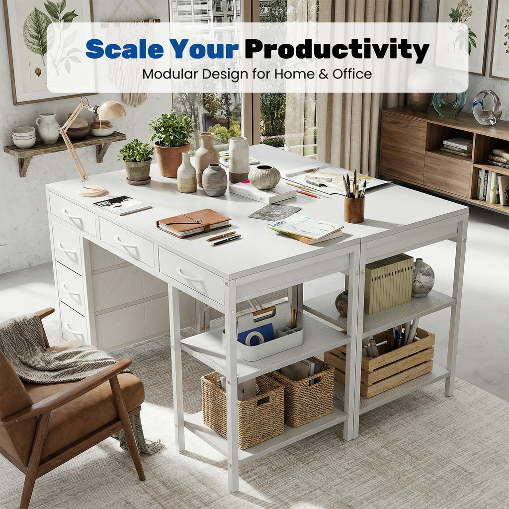 MCQ 47 Inch Office Computer Desk With 6 Fabric