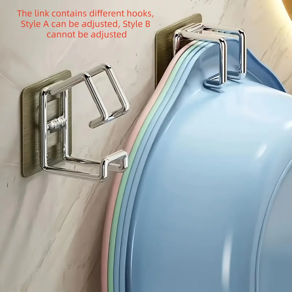 1/2/4 Pcs Stainless Steel Washbasin Hook - Punch-free Multifunctional