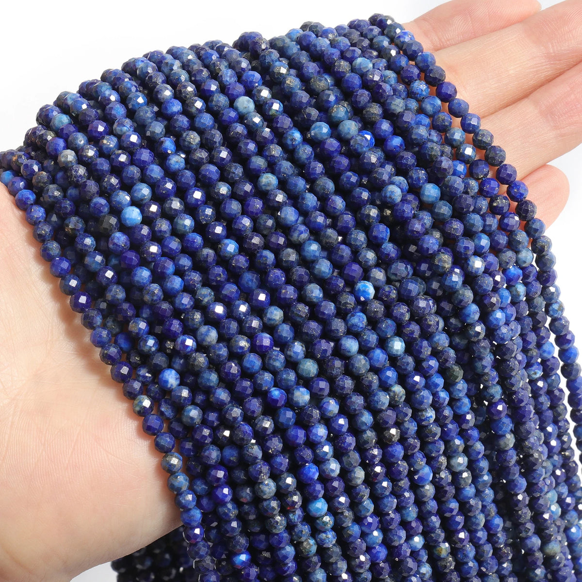 2/3/4mm Faceted Natural Stone Apatite Lapis Lazuli Tourmaline Beads