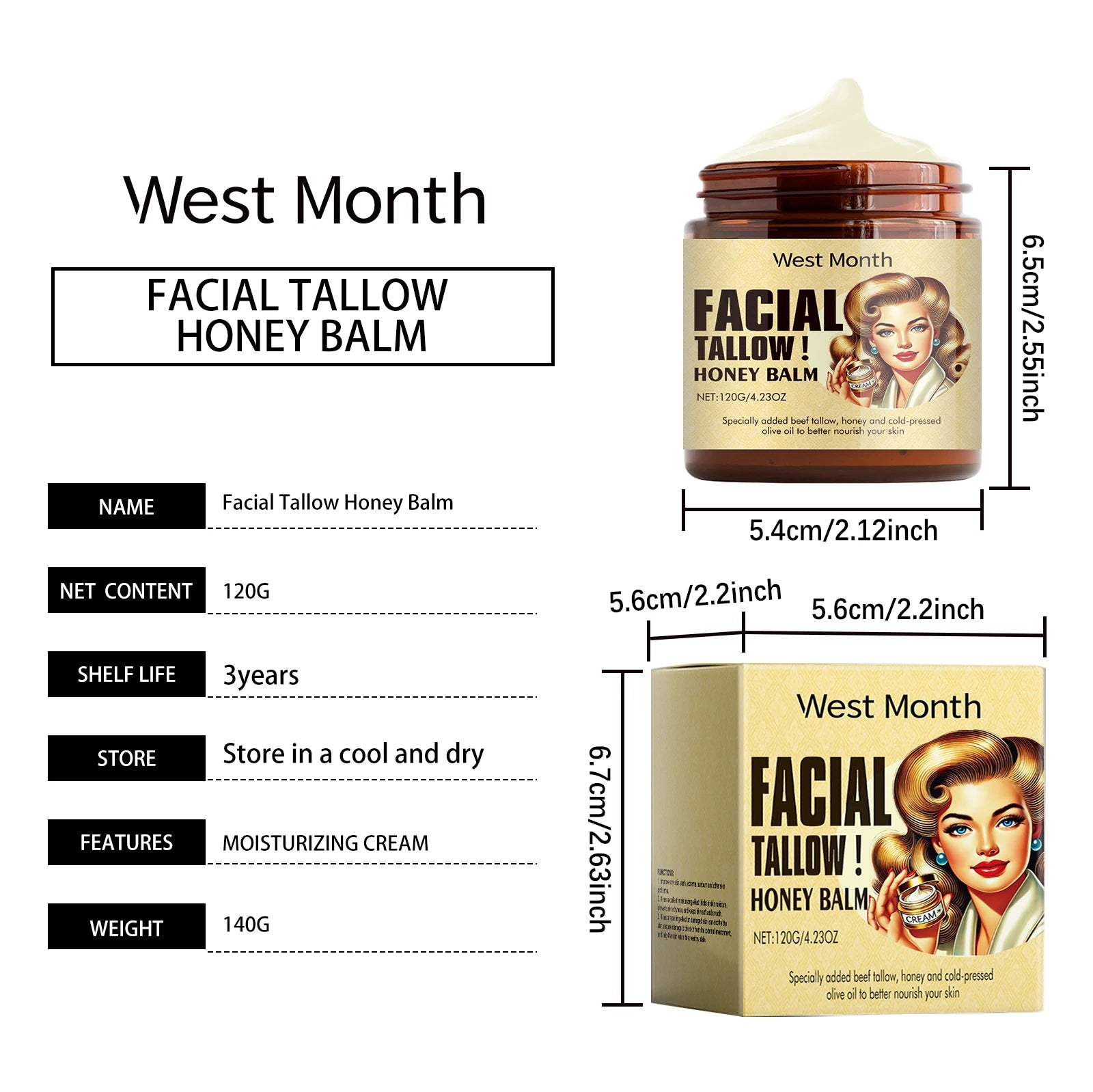 Lasting Wrinkle Remover Tallow Cream Soothing Facial Skin Firming Increase Facial Elasticity Nourishing Smooth Skin Care