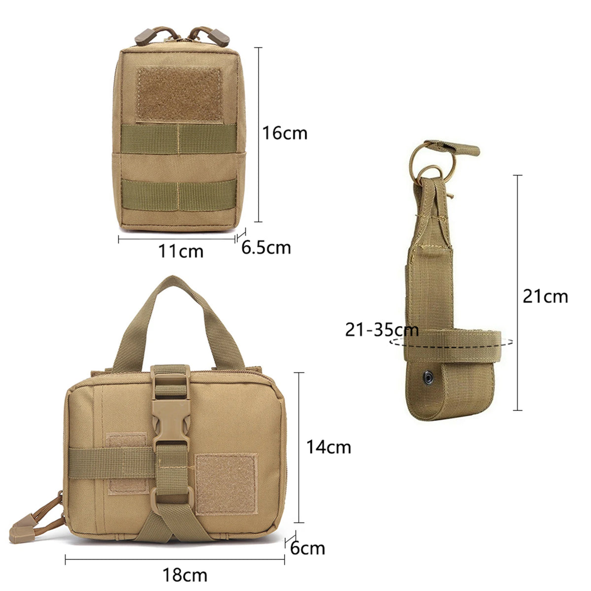 Tactical Dog Harness with Collar, Leash & Pouches