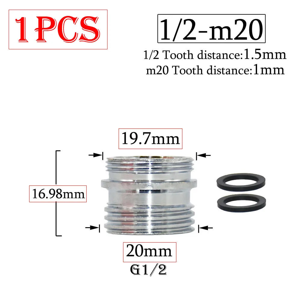 Brass 1/2 x M16 M18 M20 M22 M24 M28 Thread Connector Silver Faucet Joints Water Purifier Accessory Kitchen Water Tap Adapter