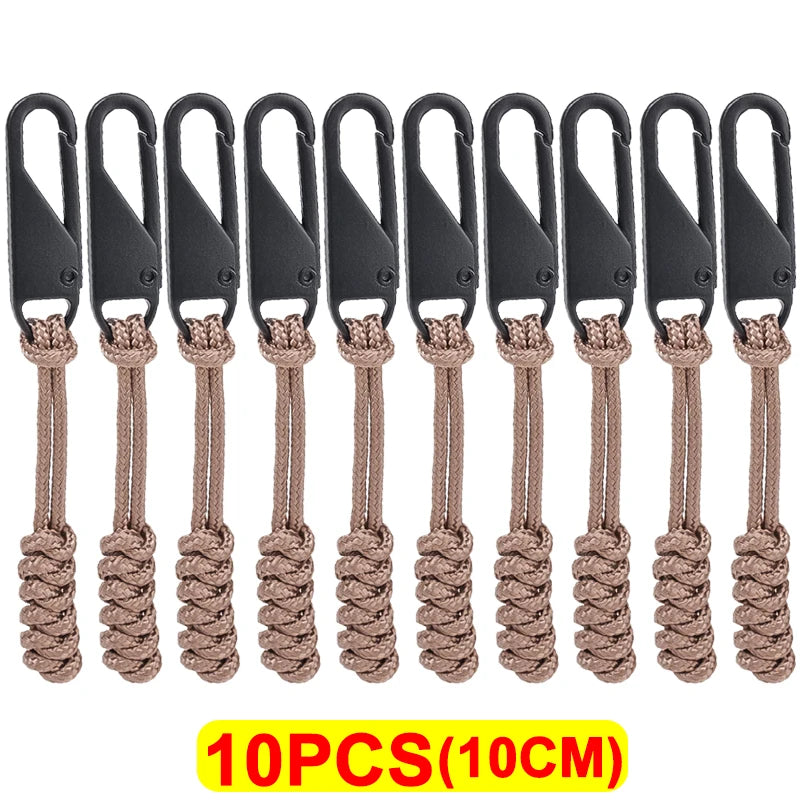 Universal Metal Zipper Pull Outdoor Bag Zipper Pull Head Umbrella Rope Woven Zipper Replaceable DIY Craft Sewing Tool Repair Kit