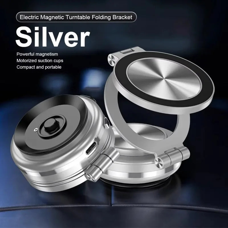 Car Magnetic&Vacuum Suction Cup Phone Holder Wireless Charger Foldable Stand For Magsafe iPhone 16 15 14 13 12 Pro Fast Charging