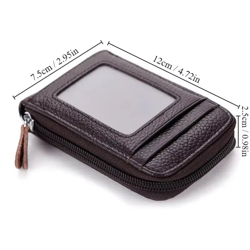 RFID Blocking Leather Wallet for Men Women, 12 Card Slot Accordion ID Driver License Holder, Thin Minimalist Credit Card Organiz