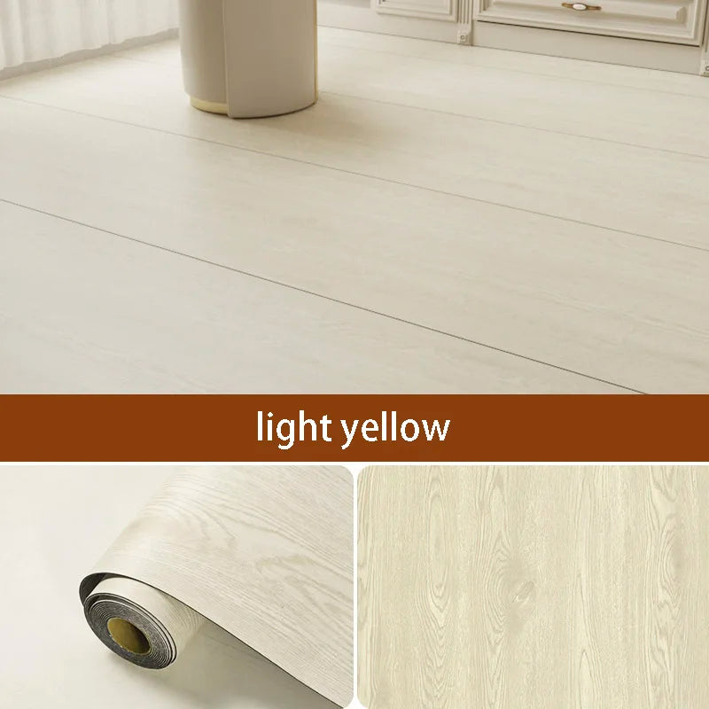 Wood Grain Peel and Stick Floor Tiles Waterproof Non-Slip Self Adhesive Vinyl Floor Sticker for Living Room Bedroom Home Decor