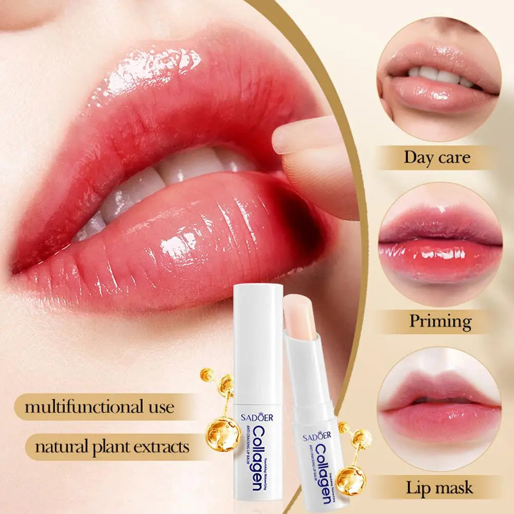 SADOER 5/10/15PCS Collagen Lip Balm Lasting Moisturizing Anti Wrinkles Hydrating Lipstick Lips Skin Care Products