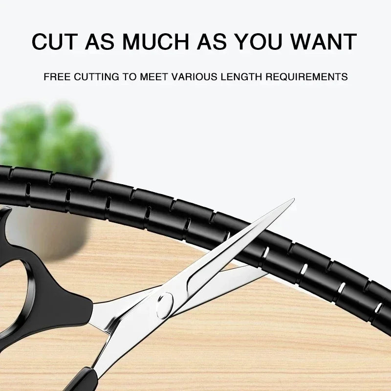 Cable Wire Protector Cable Organizer Flexible Spiral Protector Wire Desk Organizer Office Computer Cord Protective Tube Clip
