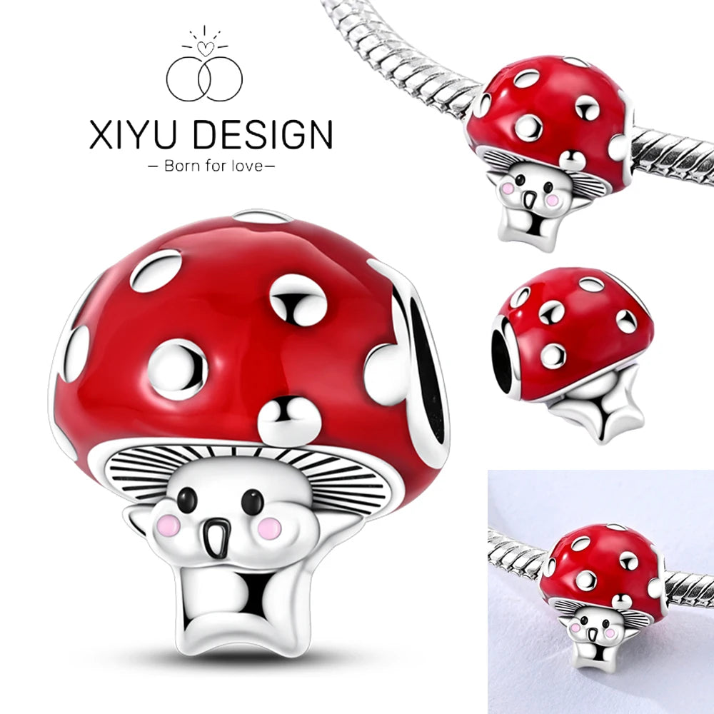 Cute Pet Series Capybara Couples Charms Eat Fruit Beads Fit DIY 925 Silver Bracelet Necklace Women Anniversary Jewelry Gift