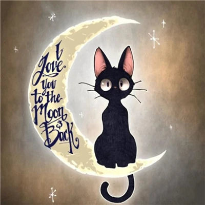 Huacan Diy Diamond Painting Full Drill Cat Home Decor Diamond Art Embroidery Mosaic Animal Wall Sticker