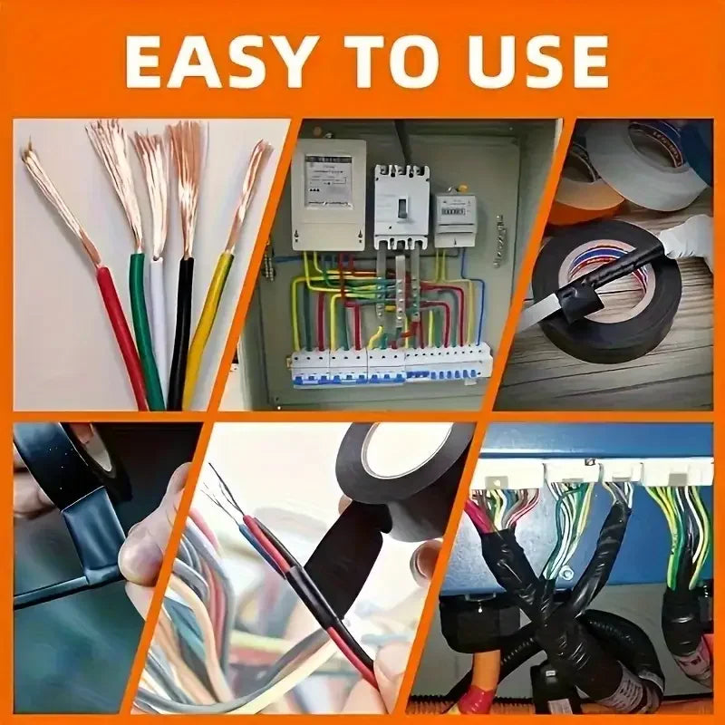 High-Temp Black Rubber Electrical Tape - Durable