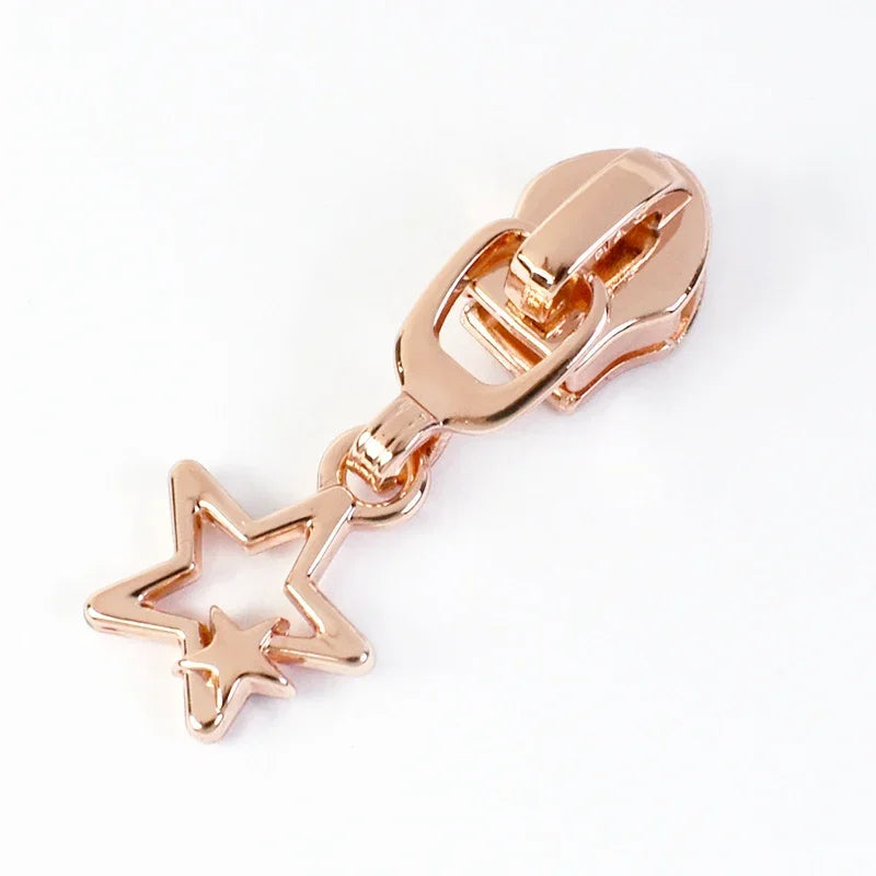 10/30Pcs Star Zipper Slider Pulls for Nylon Zippers By The Meter Bag Coat Zips Head Pullers Repair Kit DIY Sewing Accessories