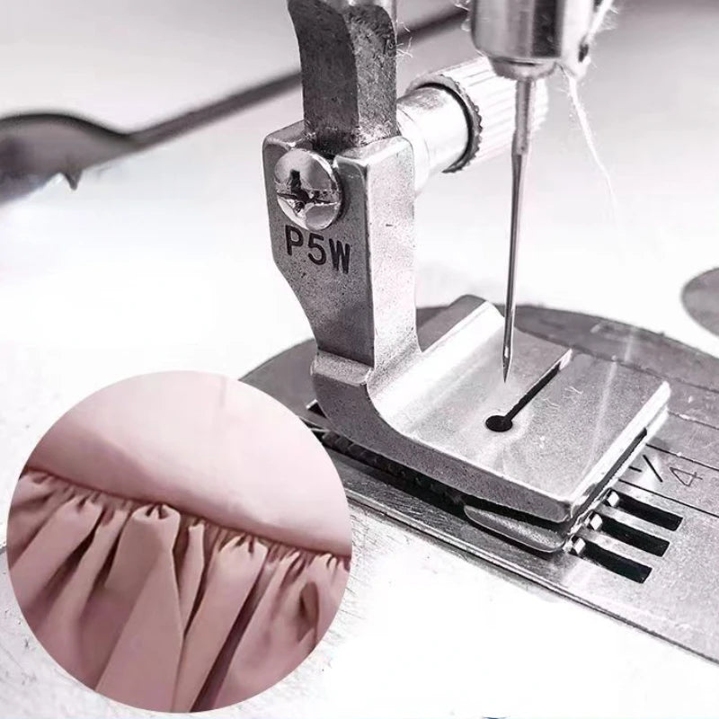 Industrial Sewing Machine Presser Foot Folds Maker P5 P50 P5W Pleated Presser for Thick Material Sewing Machine Accessories