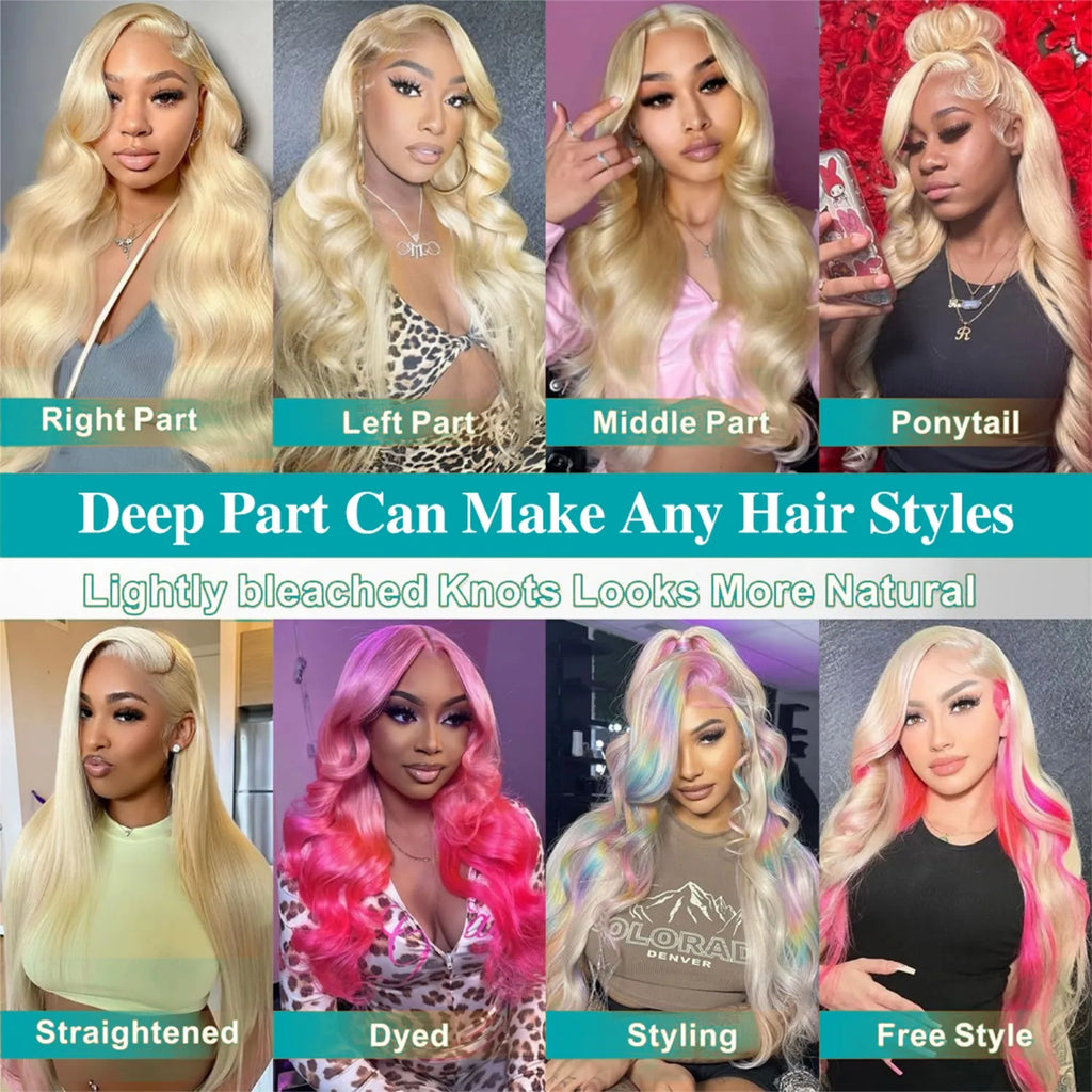 613 13x6 Lace Front Wig Human Hair Body Wave Blonde Lace Frontal