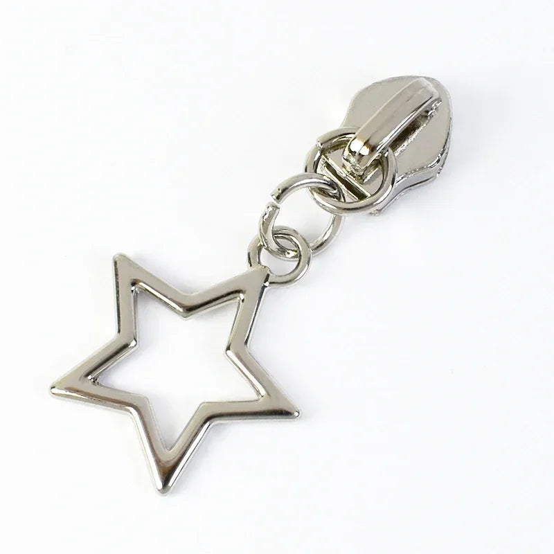 10/30Pcs Star Zipper Slider Pulls for Nylon Zippers By The Meter Bag Coat Zips Head Pullers Repair Kit DIY Sewing Accessories