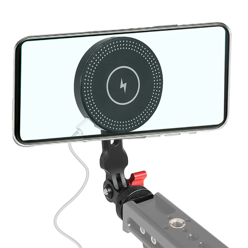 Mobile Phone Stand Holder Magnetic Wireless Charger 10W Tripod Adapter 1/4 Mount Cold Shoe for MagSafe Magnet Charging Station