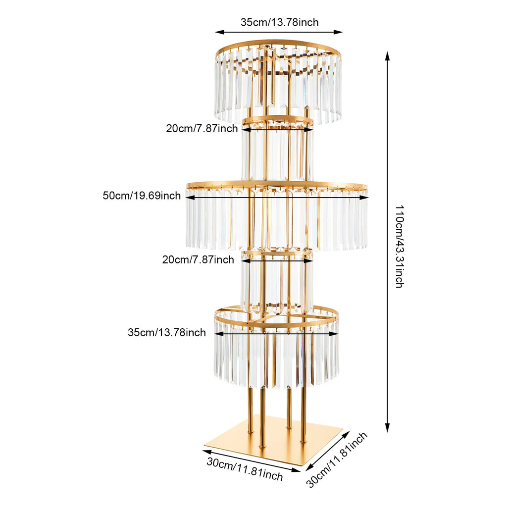Gold 5‑Tier Wedding Flower Stand Acrylic Iron Electroplated Flower