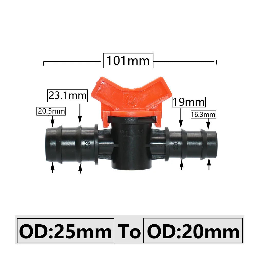 4/8/10/12/16/20/25mm Hose Barbed Mini Valve Garden Tap Barb Connectors With 1/2 3/4 Inch Thread Drip Irrigation System Fitting