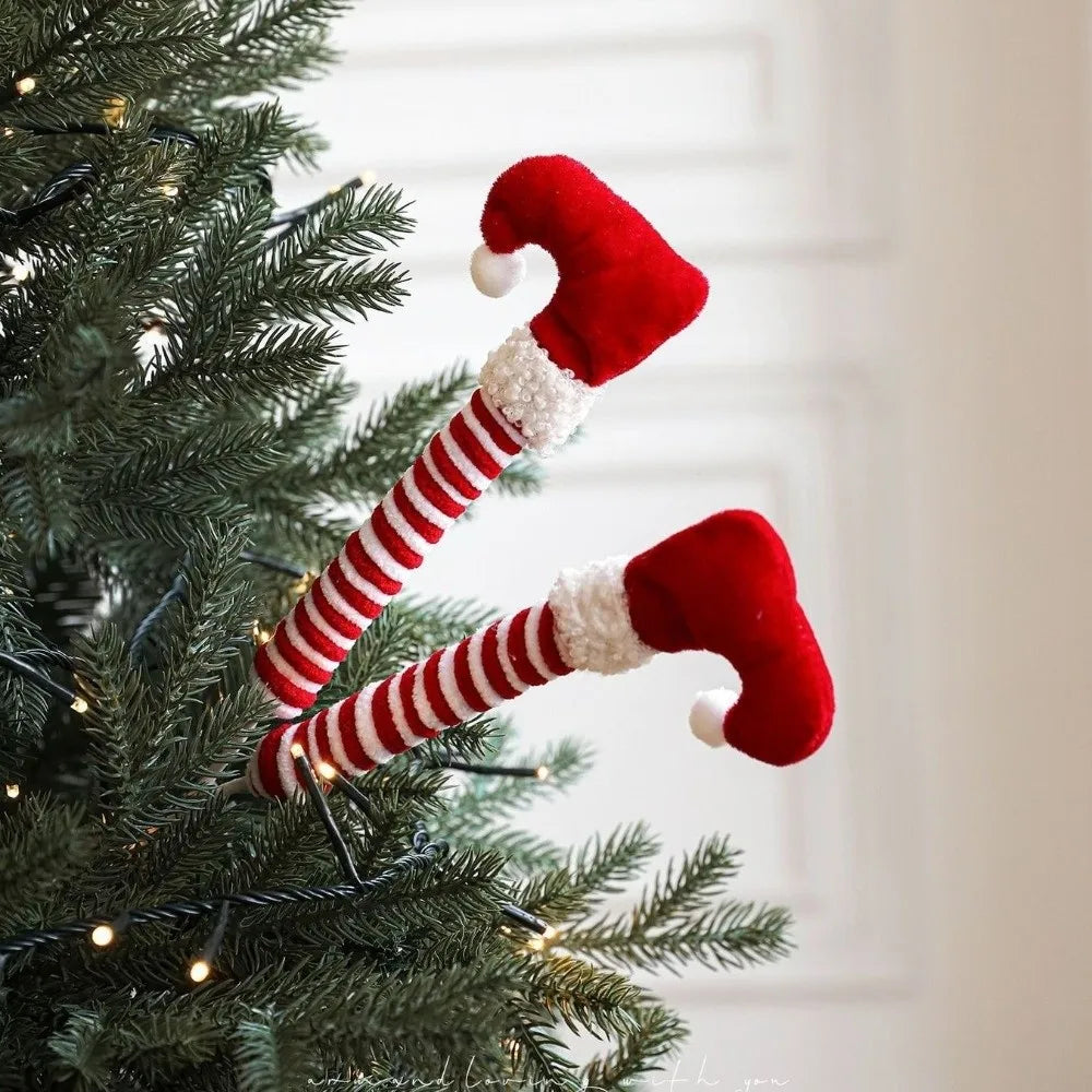 New Christmas Elf Legs Striped Boots Larger Xmas Tree Decorations Christmas Decorations Holiday Party