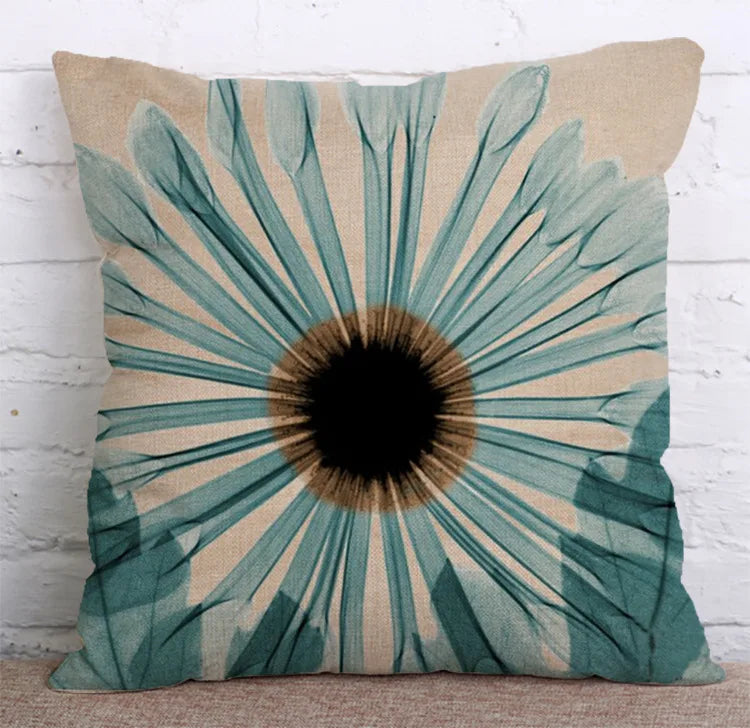 Colorful Flowers Printed Decorative Throw Pillow Floral Plant Cushion Cover Decoration Home Textile For Sofa Home