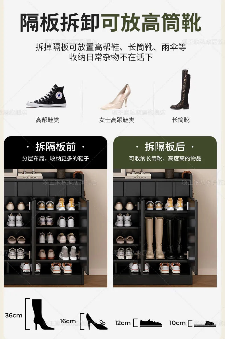 Living Room Storage Shoe Cabinet Hallway Entrance Wooden Modern Shoe Cabinet Black White Zapatero Organizador Furniture Home