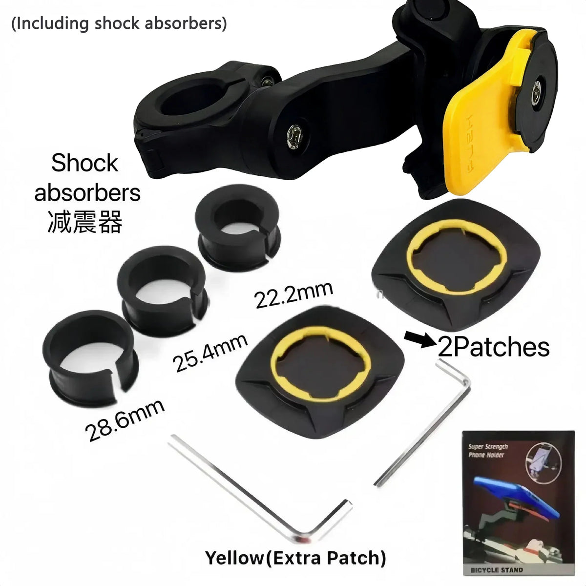 Bike Motorcycle Phone Holder Anti Shock 360° Stand Rotatable Mount Clamp for MTB 4Lock Scooter Cycling Accessories motorcycle