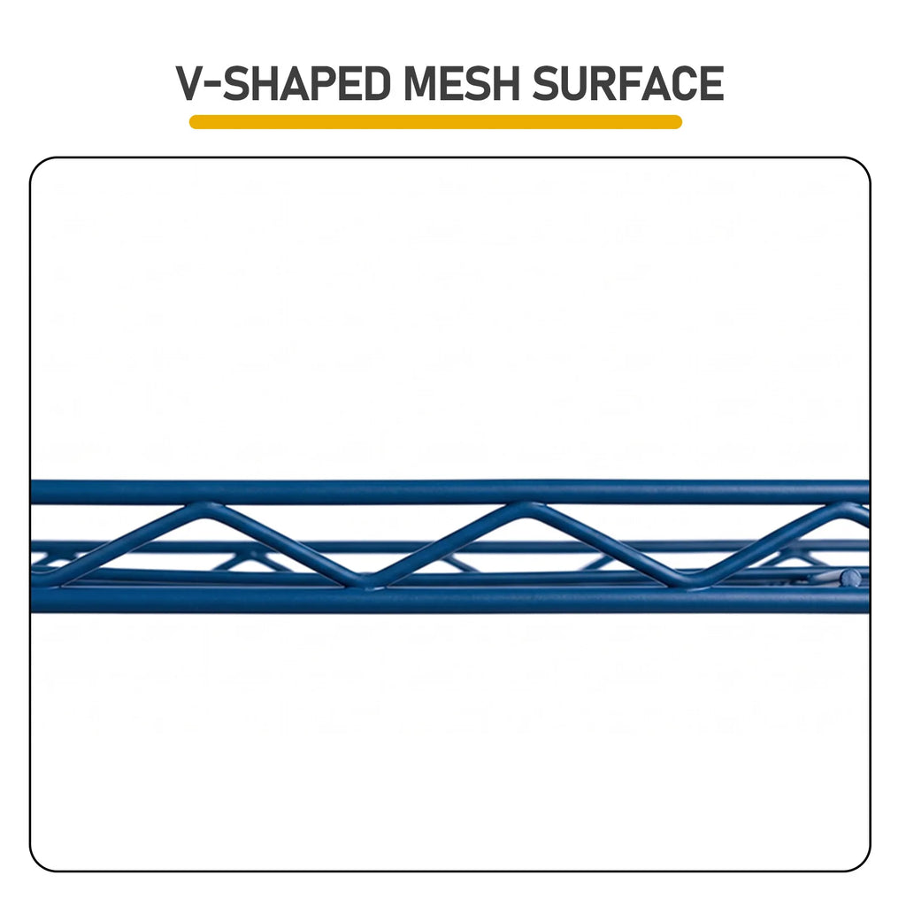 5-Tier Blue Metal Wire Storage Shelving Unit
