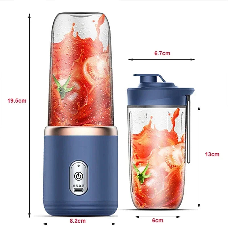 Juicer Cup Set Portable Mixer with 6 Blades Mixer Machine Automatic Smoothie Blender Lemon Orange Fruit Squeezer Travel