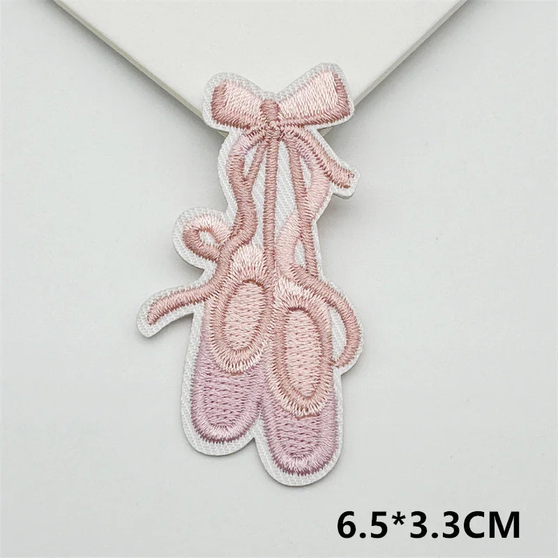 Cartoon Embroidery Sticker Decorative Ironing Sticker Sewing DIY Pink Bowknot Clothing Shoes Hat Bag Patch