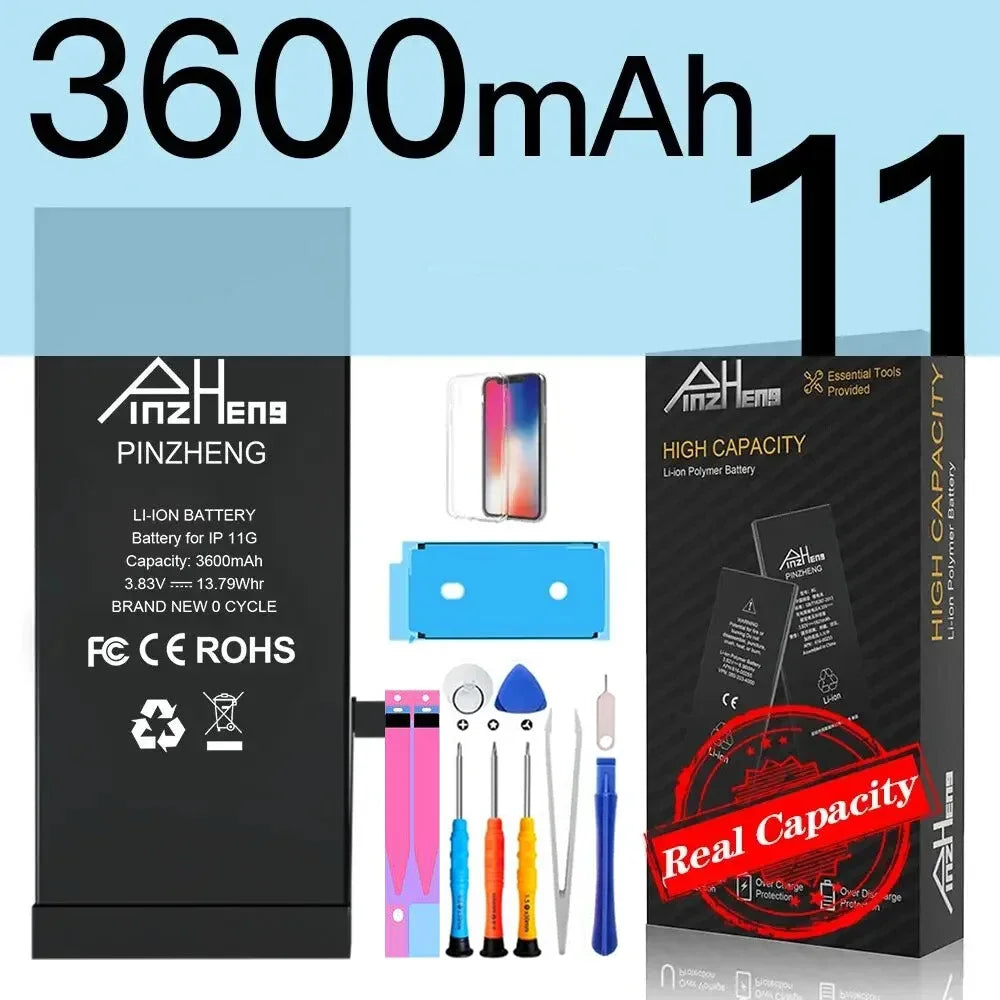 PINZHENG Battery For iPhone X XR XS 11 12