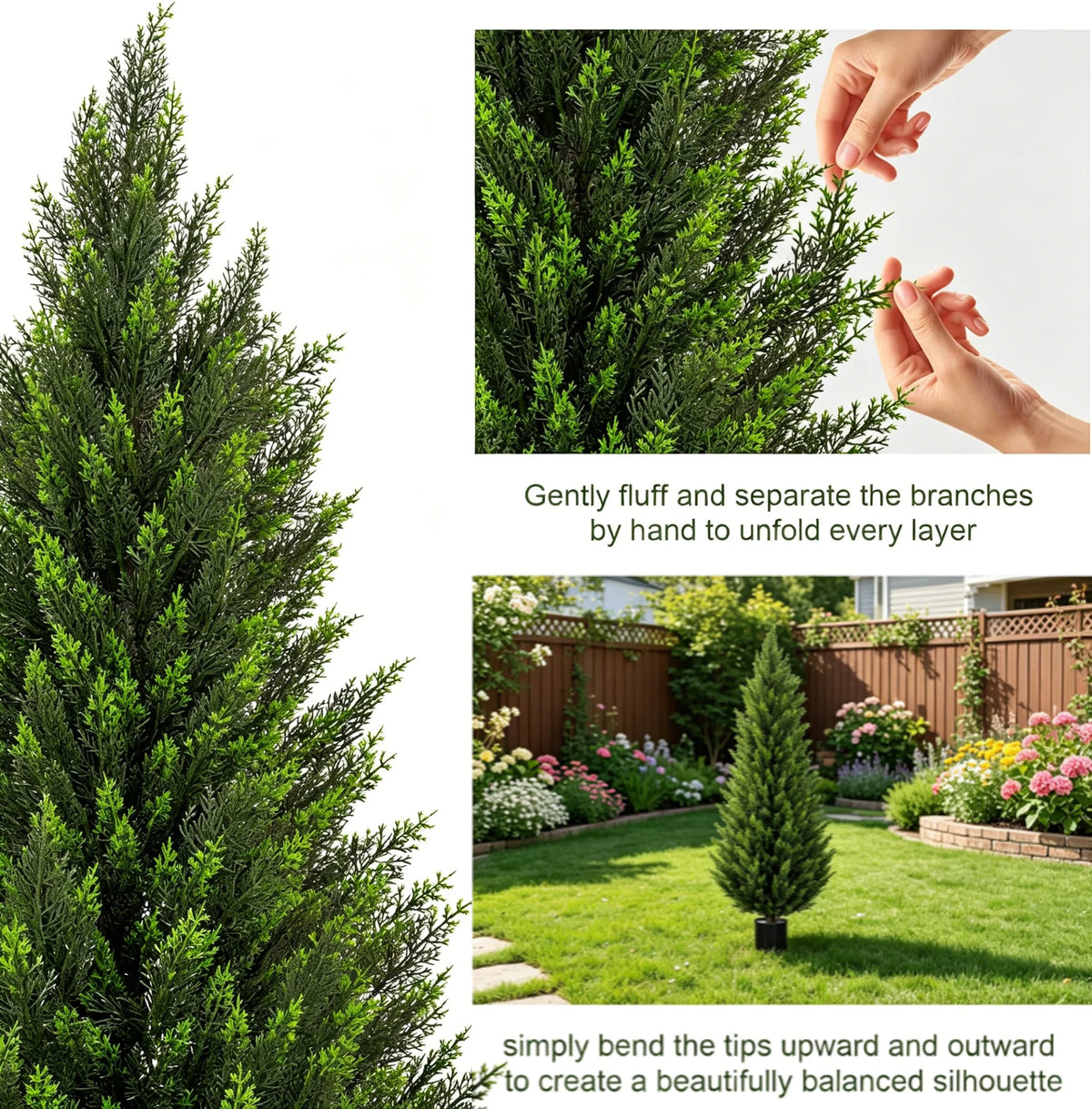 Artificial Cedar Topiary Tree 2/3/4/5/6FT Faux Evergreen Cypress Plant