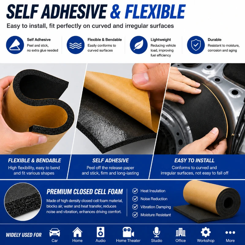 Self-Adhesive Sound Deadening Foam Mat