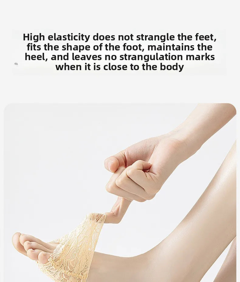 Summer Thin Lace Invisible Socks Split Toe Forefoot Socks for Women High Heel Slippers Shoes Breathable Lace Socks for Halloween