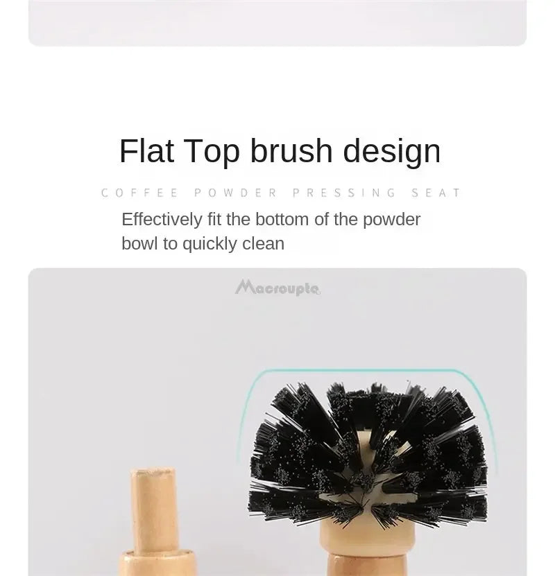 Portafilter Cleaning Brush Barista Espresso Coffee Tamper Cleaning Brush 51mm 54mm 58mm Tool with Wooden Handle Barista