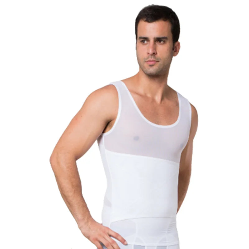 Men's Breathable Compression Tummy Control Undershirt Slimming Body Shaper Sleeveless Tank Top Shaping Spring/Summer Sweatshirt