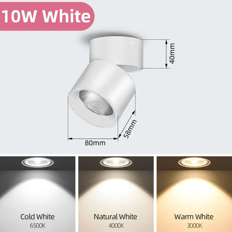 Led Down light 3 Color Ceiling Foldable  DownLight 20W 12W 7W 10W 15W Spotlight Light  for Kitchen Home Decor Surface Mounted